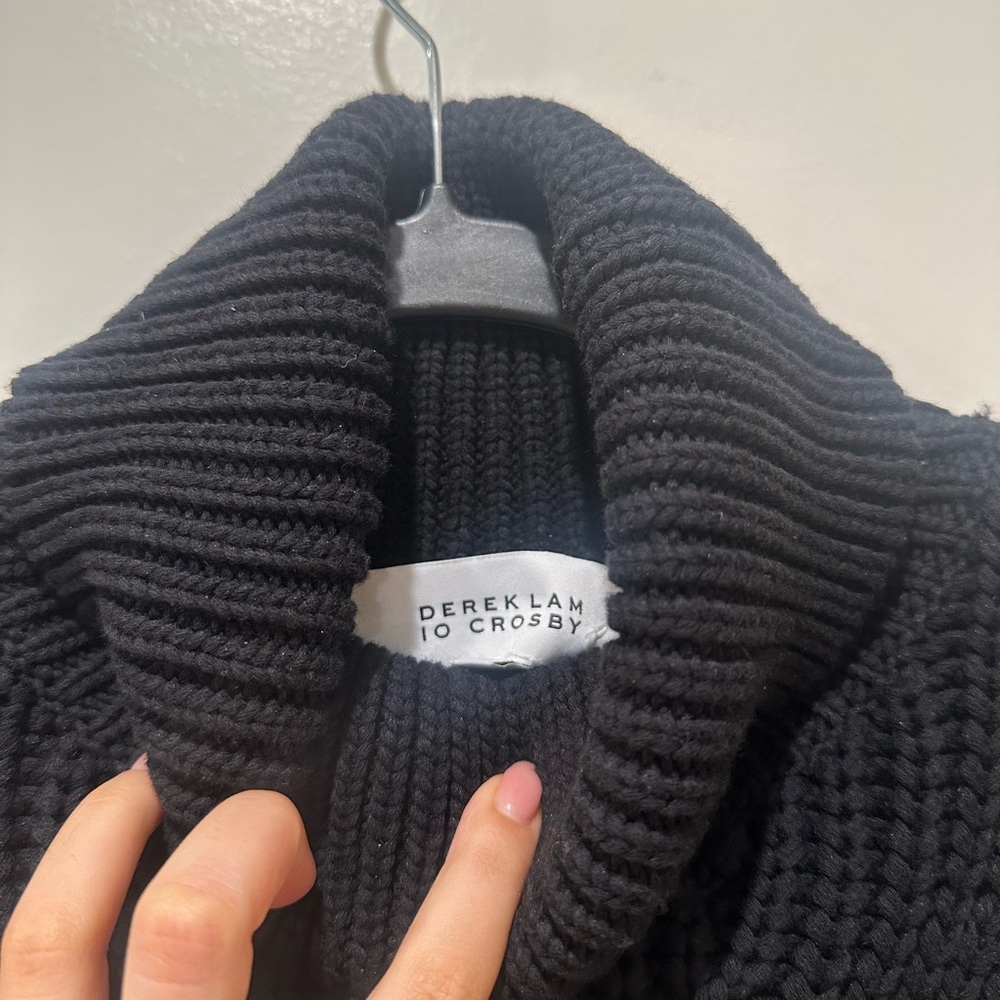 10 Crosby Derek Lam Black Cowl Turtleneck Sweater